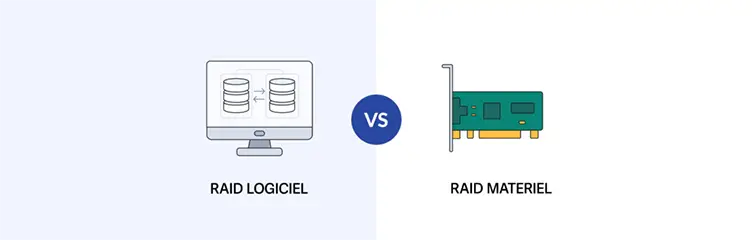 Comparaison entre RAID logiciel et RAID matériel en environnement serveur professionnel