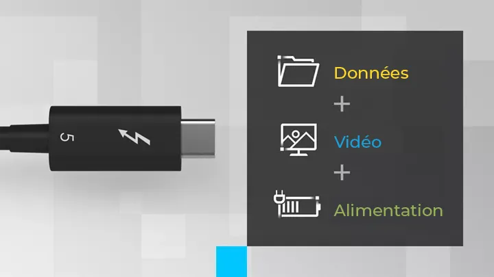 Thunderbolt 5 - Transfert ultra-rapide de données, affichage vidéo haute résolution et alimentation électrique via un seul câble USB-C