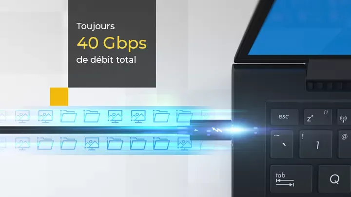 Thunderbolt 5 - Toujours 40 Gbps de bande passante totale pour des performances professionnelles optimales