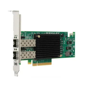 Carte réseau Emulex OneConnect OCe11102 double port SFP+ avec dissipateur thermique sur interface PCIe