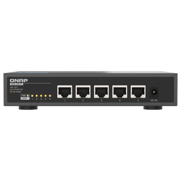 Switch QNAP QSW-3205-5T avec 5 ports RJ45 multi-Gigabit et boîtier métallique silencieux