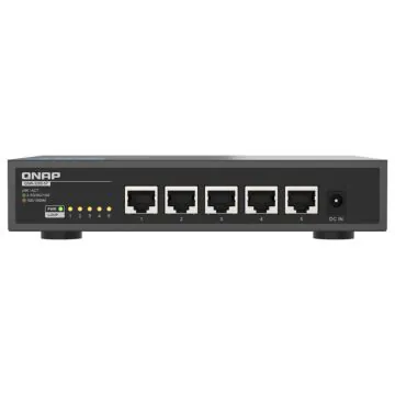 Switch QNAP QSW-3205-5T avec 5 ports RJ45 multi-Gigabit et boîtier métallique silencieux