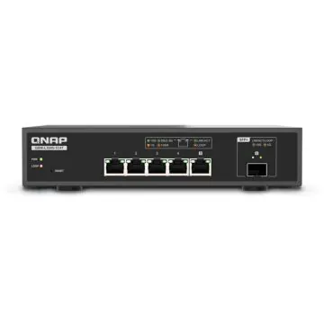 Switch QNAP QSW-L3205-1C4T avec 4 ports RJ45 et 1 combo SFP+, 10GbE