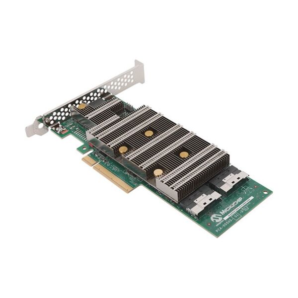 Contrôleur RAID Tri-Mode Adaptec SmartRAID 3254-16i avec 4 connecteurs internes SlimSAS pour serveurs haute performance.