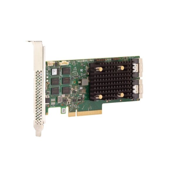 Contrôleur RAID HPE MegaRAID MR416i-p Gen10 Plus avec interface PCIe Gen 4 et connecteurs SlimSAS pour stockage interne.