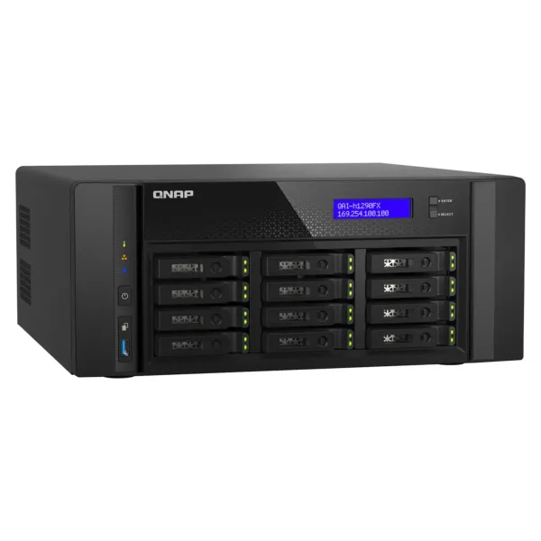 QAI-h1290FX-7302P-128G - QNAP serveur Edge AI vue latérale gauche châssis tour
