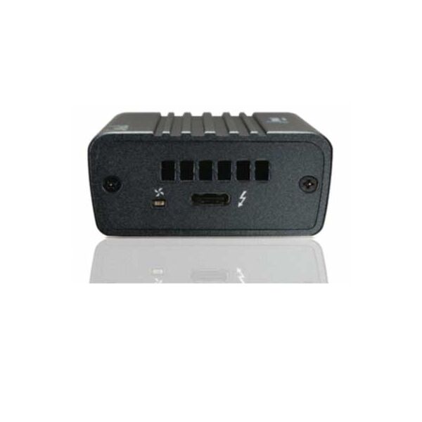 Adaptateur SANLink3 N1 vue de face avec port Thunderbolt 3 et LED d'état