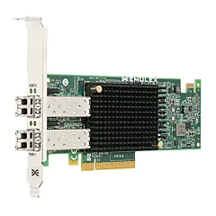 Carte réseau Emulex OneConnect OCe14000 double port SFP+ avec dissipateur thermique sur interface PCIe