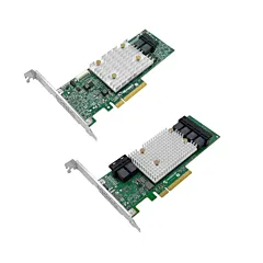 Microchip Adaptec HBA 1100 carte contrôleur SAS SATA PCIe Gen3 x8 avec dissipateur thermique et connecteurs mini-SAS HD