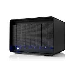 LaCie 8big Pro5 vue avant droite avec voyants LED bleus