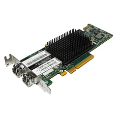 Carte HBA Broadcom Emulex LightPulse LPe16002B double port Fibre Channel 16Gb avec modules optiques LC SFP+ et dissipateur thermique