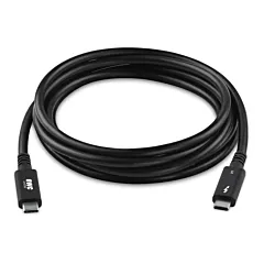 OWCCBLTB5C2.0M - câble OWC Thunderbolt 5 USB-C 2.0 m noir câble longue portée USB-C vers USB-C marquage 240W vue complète câble long enroulé