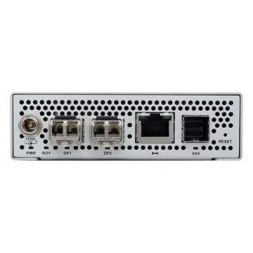 ATTO XstreamCORE 8100-TNE - vue arrière avec connectiques 10GbE avec SFP et 12Gb SAS