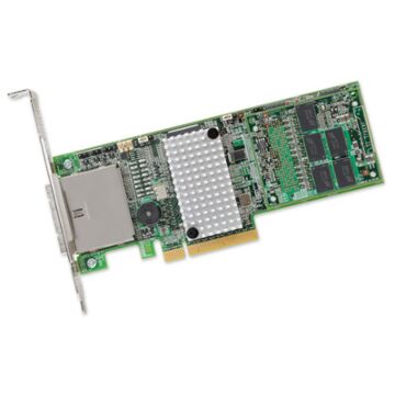 Contrôleur RAID externe LSI MegaRAID SAS 9286-8e Series en format demi-hauteur avec dissipateur thermique et interface PCIe 3.0.