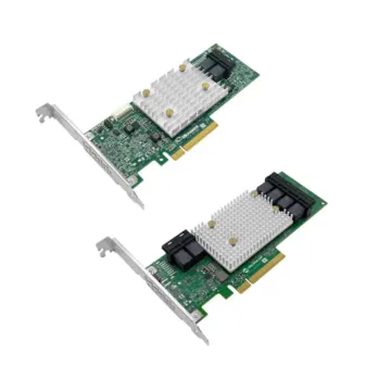 Microchip Adaptec HBA 1100 carte contrôleur SAS SATA PCIe Gen3 x8 avec dissipateur thermique et connecteurs mini-SAS HD