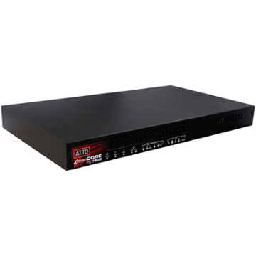 Atto XstreamCore bridge dual port Ethernet 40GbE QSFP+ vers 4 ports SAS 12Gb/s