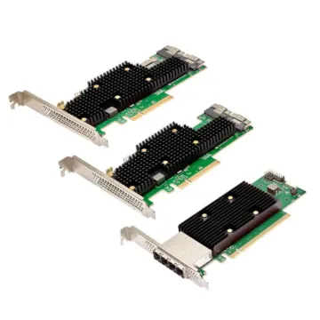 Famille de contrôleurs RAID Broadcom MegaRAID série 9600 pour serveurs haute performance PCIe 4.0 et SAS 24G.