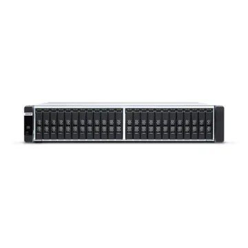 NAS QNAP ES2486dc - Vue de face avec 24 baies hot-swap 2.5"