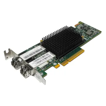 Carte HBA Broadcom Emulex LightPulse LPe16002B double port Fibre Channel 16Gb avec modules optiques LC SFP+ et dissipateur thermique