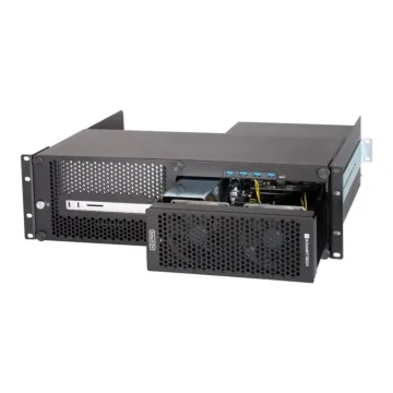Châssis rack Sonnet xMac Studio avec module Echo II DV Thunderbolt 5 ouvert