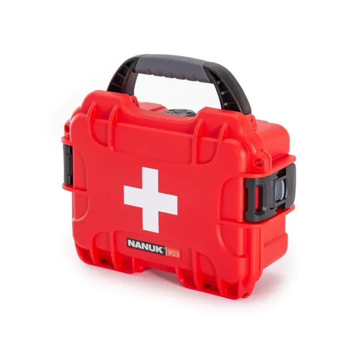 Photo de NANUK™ 903 - Valise de Protection Rouge avec Logo Premiers Secours