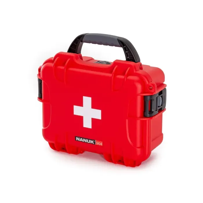 Photo de NANUK™ 904 - Valise de Protection Rouge avec Logo Premiers Secours