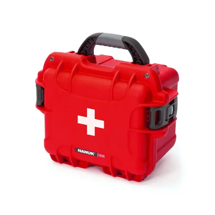 Photo de NANUK™ 908 - Valise de Protection Rouge avec Logo Premiers Secours