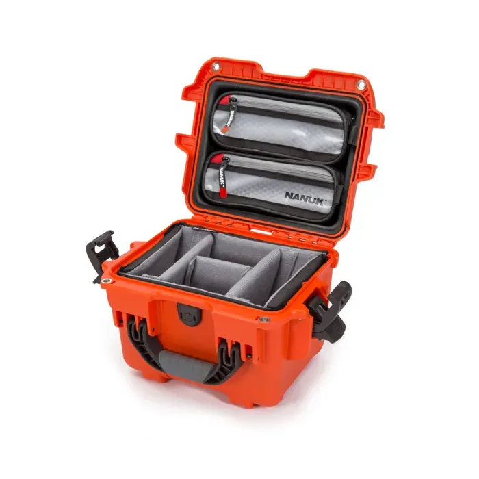 Photo de NANUK™ 908 - Valise de Protection Orange avec séparateur avec séparateur Kit Photo