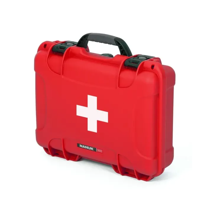 Photo de NANUK™ 910 - Valise de Protection Rouge avec Logo Premiers Secours
