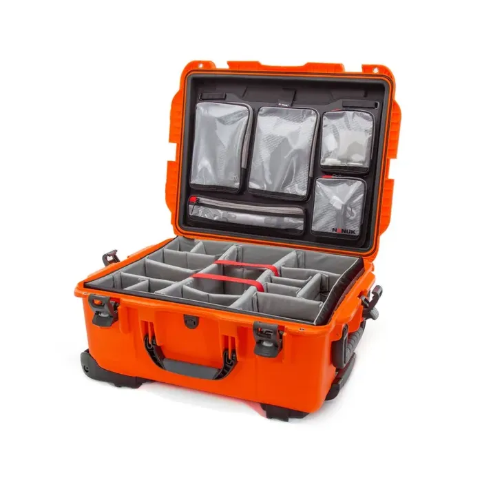 Photo de NANUK™ 955 - Valise de Protection Orange avec Séparateur et Organsiateur Kit Photo