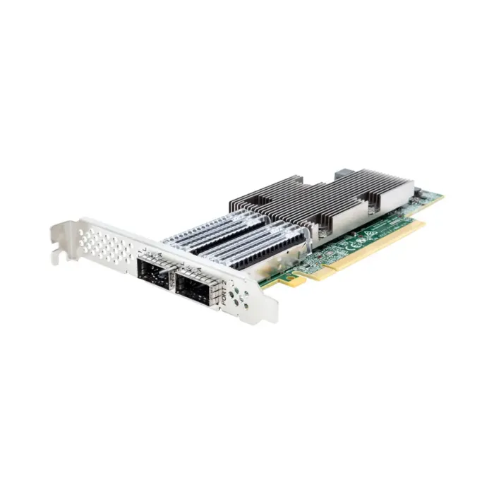 Carte ATTO FFRM-N412-DA0 vue de face avec port QSFP28 vide