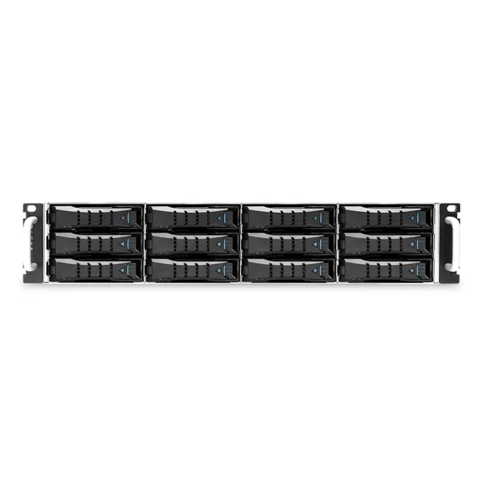 Châssis JBOD 2U AIC XJ1-20124-04 face avant avec 12 tiroirs disques 3.5 pouces hot-swap tool-less Châssis JBOD 2U AIC XJ1-20124-04 face avant avec 12 tiroirs disques 3.5 pouces hot-swap tool-less