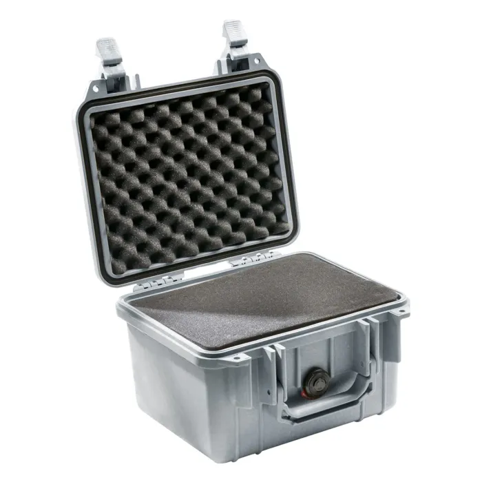 Peli™ 1300 - Valise de transport argent avec insert en mousse