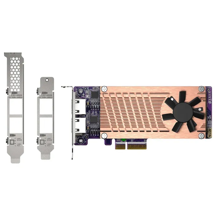 Carte d'extension PCIe QNAP QM2-2P2G2T avec 2 ports 2,5GbE et 2 emplacements SSD M.2 NVMe