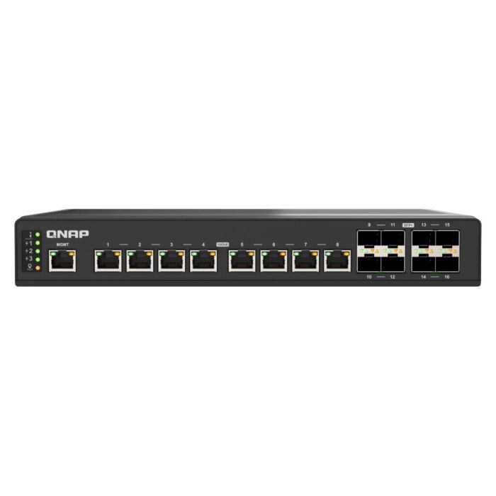 Switch industriel QNAP QSW-IM3216-8S8T avec 16 ports 10GbE, 8 SFP+, 8 RJ45, boîtier IP20, QSS, température étendue et montage DIN Switch industriel QNAP QSW-IM3216-8S8T avec 16 ports 10GbE, 8 SFP+, 8 RJ45, boîtier IP20, QSS, température étendue et montage DIN