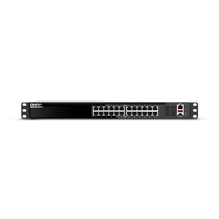 Switch QNAP QSW-M3224-24T 24 ports 10GbE, boîtier rackable 1U avec ventilation intelligente Switch QNAP QSW-M3224-24T 24 ports 10GbE, boîtier rackable 1U avec ventilation intelligente