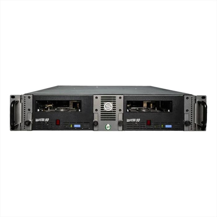 SymplyPRO 2U Thunderbolt LTO-10 – Vue avant avec baie pleine hauteur