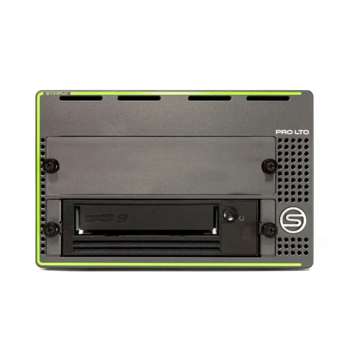 Vue avant du lecteur SymplyPRO XTH LTO-9 Thunderbolt Desktop