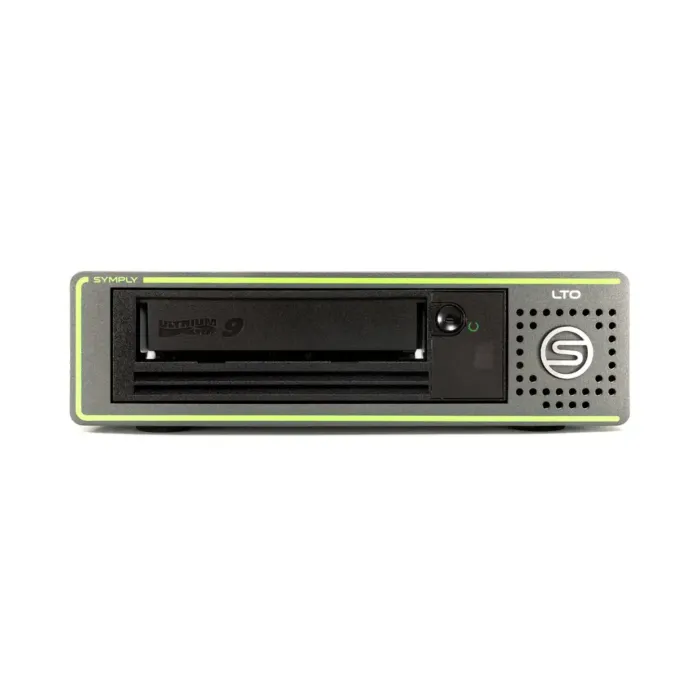 Vue de face du boîtier du SymplyPRO LTO-9 SAS Desktop