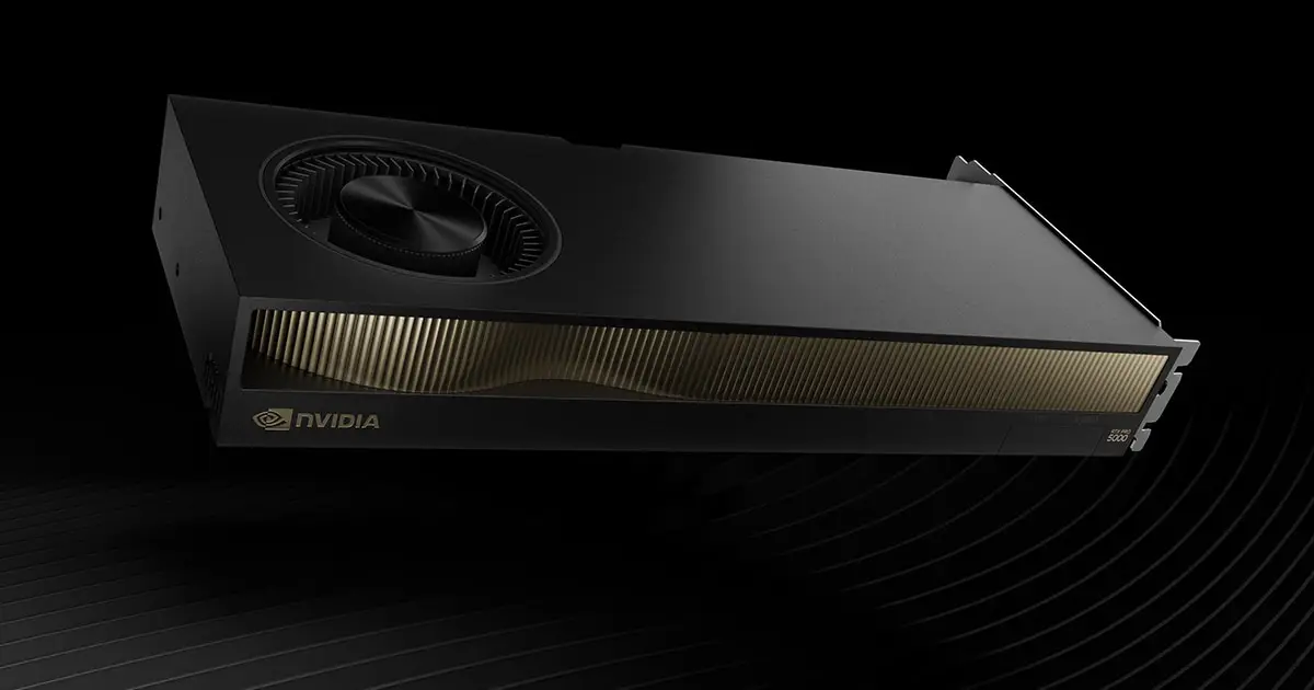 Carte graphique NVIDIA Blackwell (2025), illustrant l’évolution des GPUs pour l’IA par rapport aux modèles classiques comme l’A100