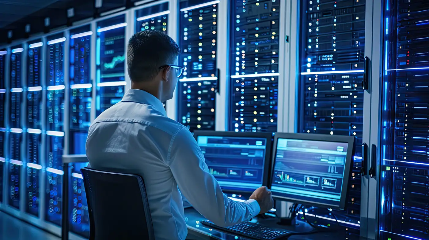 Analyste en cybersécurité évaluant la résilience et l’intégrité d’une sauvegarde immuable dans un centre de données