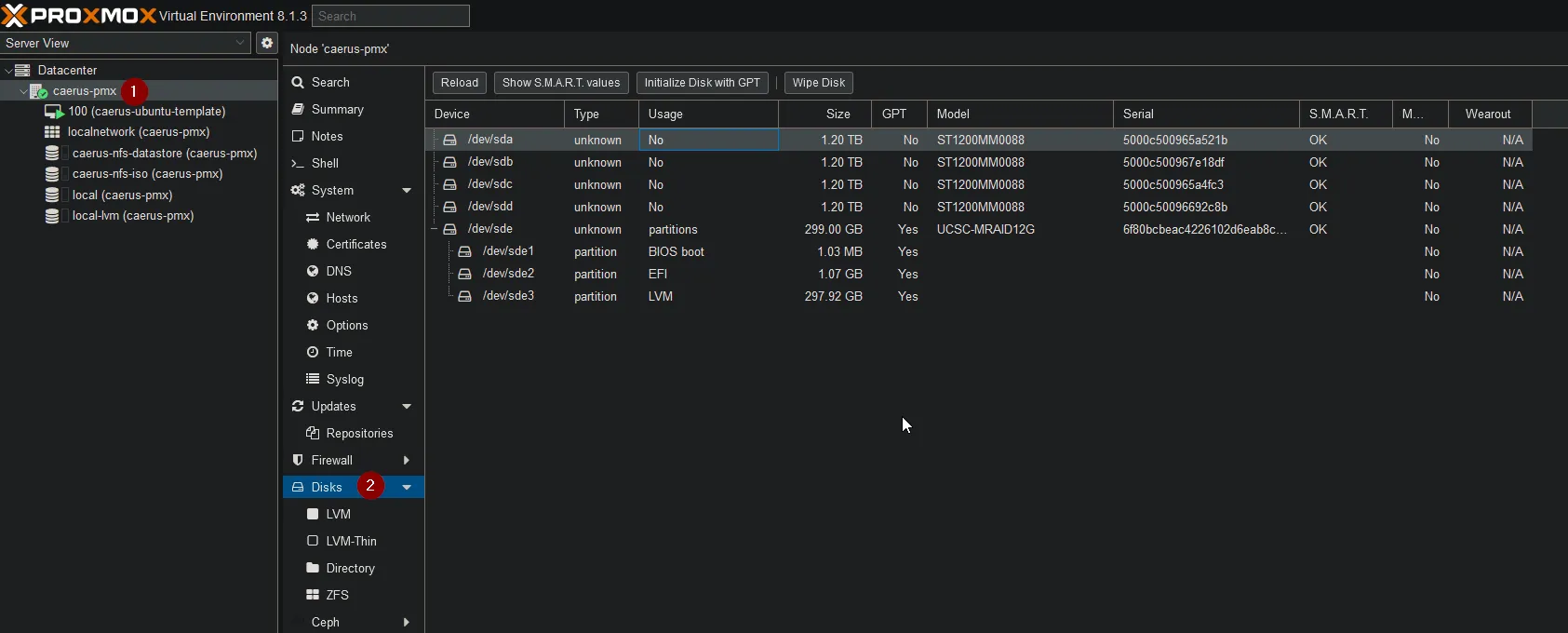 Administration du stockage et des disques en RAID logiciel dans un environnement Proxmox