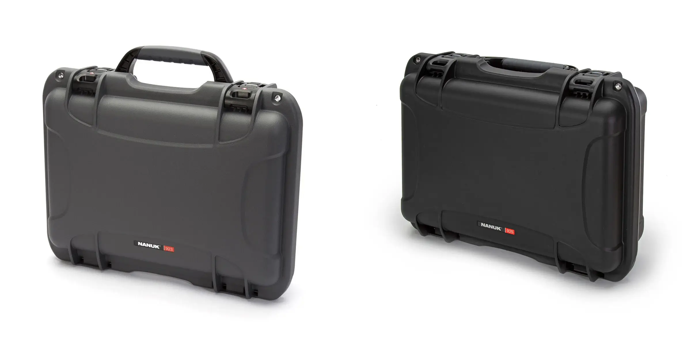 Valise de protection NANUK 923 et NAUK 925 Noires vue de trois-quarts