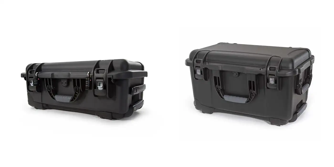 Valises de protection NANUK 935 et 938 noires vue de 3/4