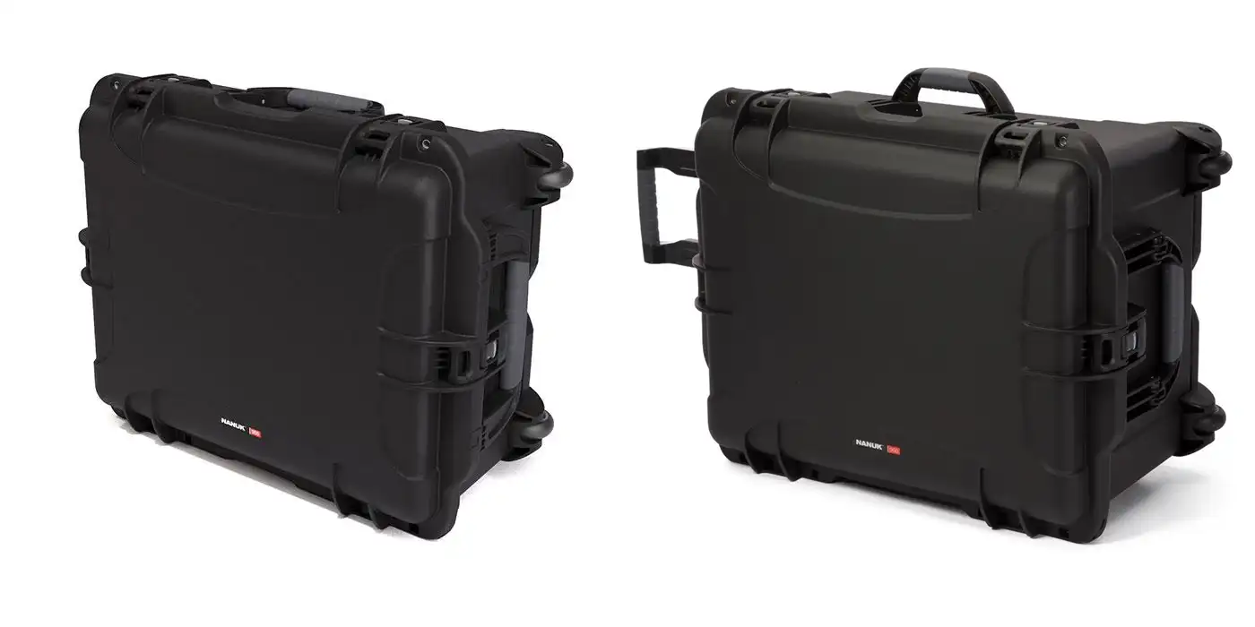 Valise de protection Nanuk 955 et 960 noires vue de 3/4